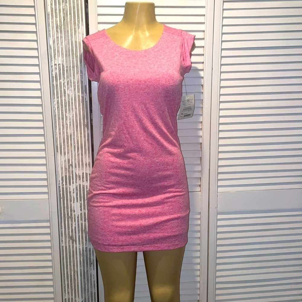 Athleta- LINEN CHARISMA DRESS XS : Paradise Pink Heath - Picture 3 of 7
